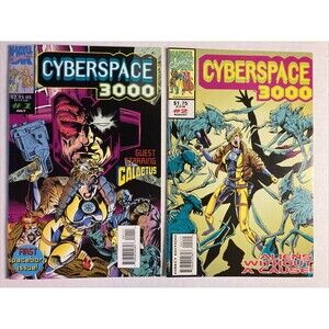 Cyberspace 3000 (1993) Marvel UK Comic Book Set 1-2 • Galactus, Aliens